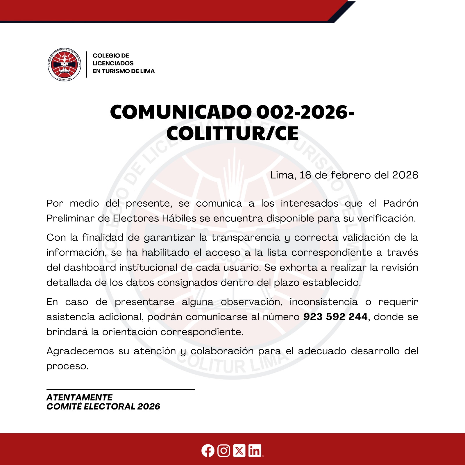 COMUNICADO 002-2026- COLITUR/CE
